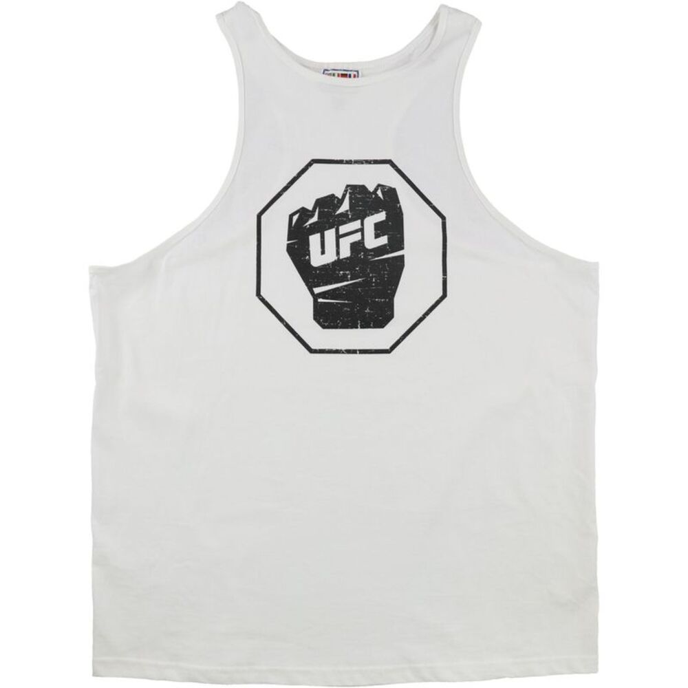 Busch Gardens Mens Distressed Fist Muscle Tank Top, White, L/XL, DM